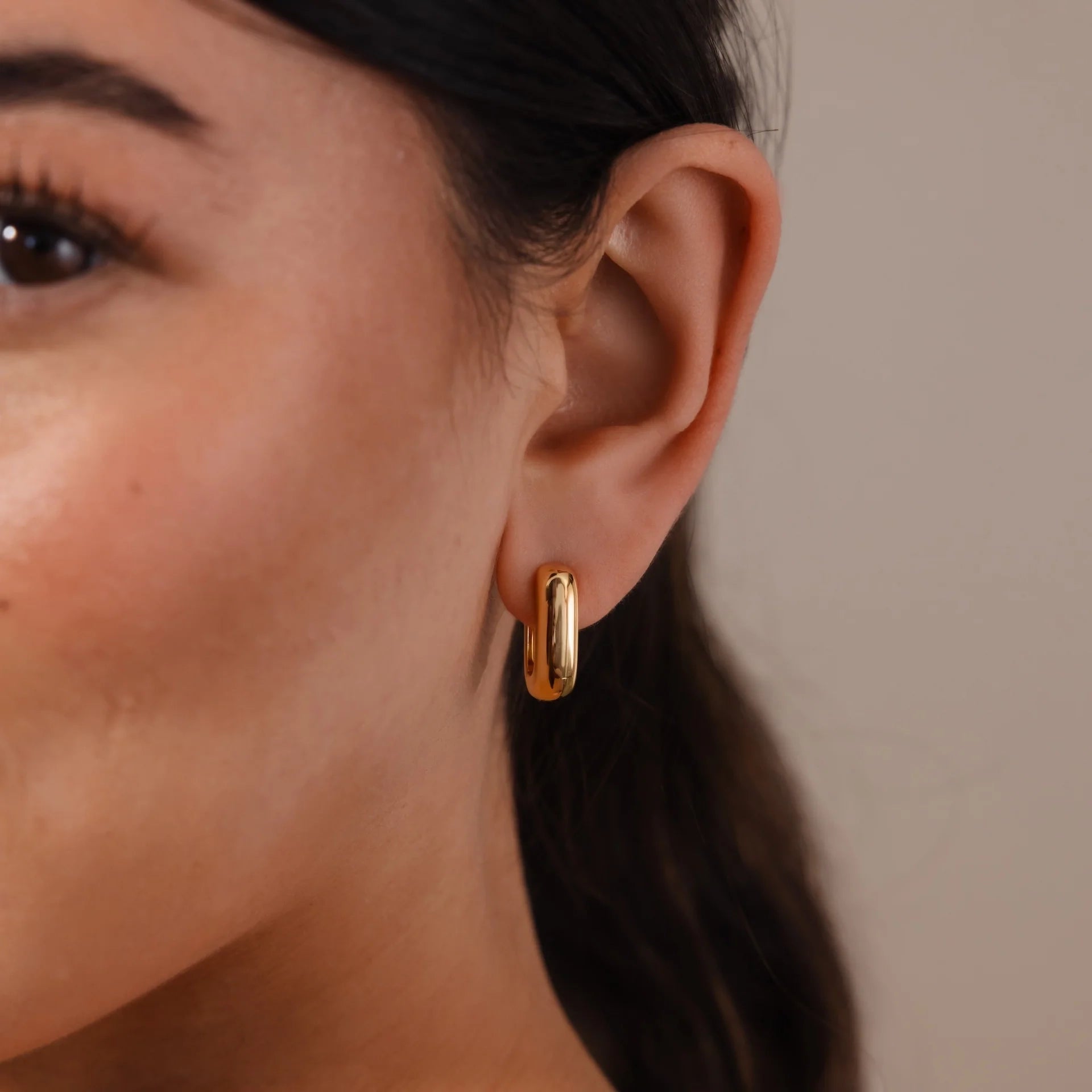 Bold Link Hoops  Silver 18K Gold Plated