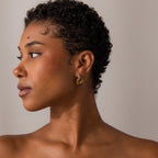 Tiger's Eye Duo Hoops Silver 18K Gold Plated