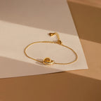 Interlocking Opal Circle Charms Bracelet Silver 18K Gold Plated
