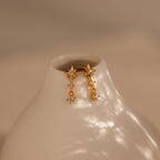 Diamond Star Drop Studs Silver 18K Gold Plated