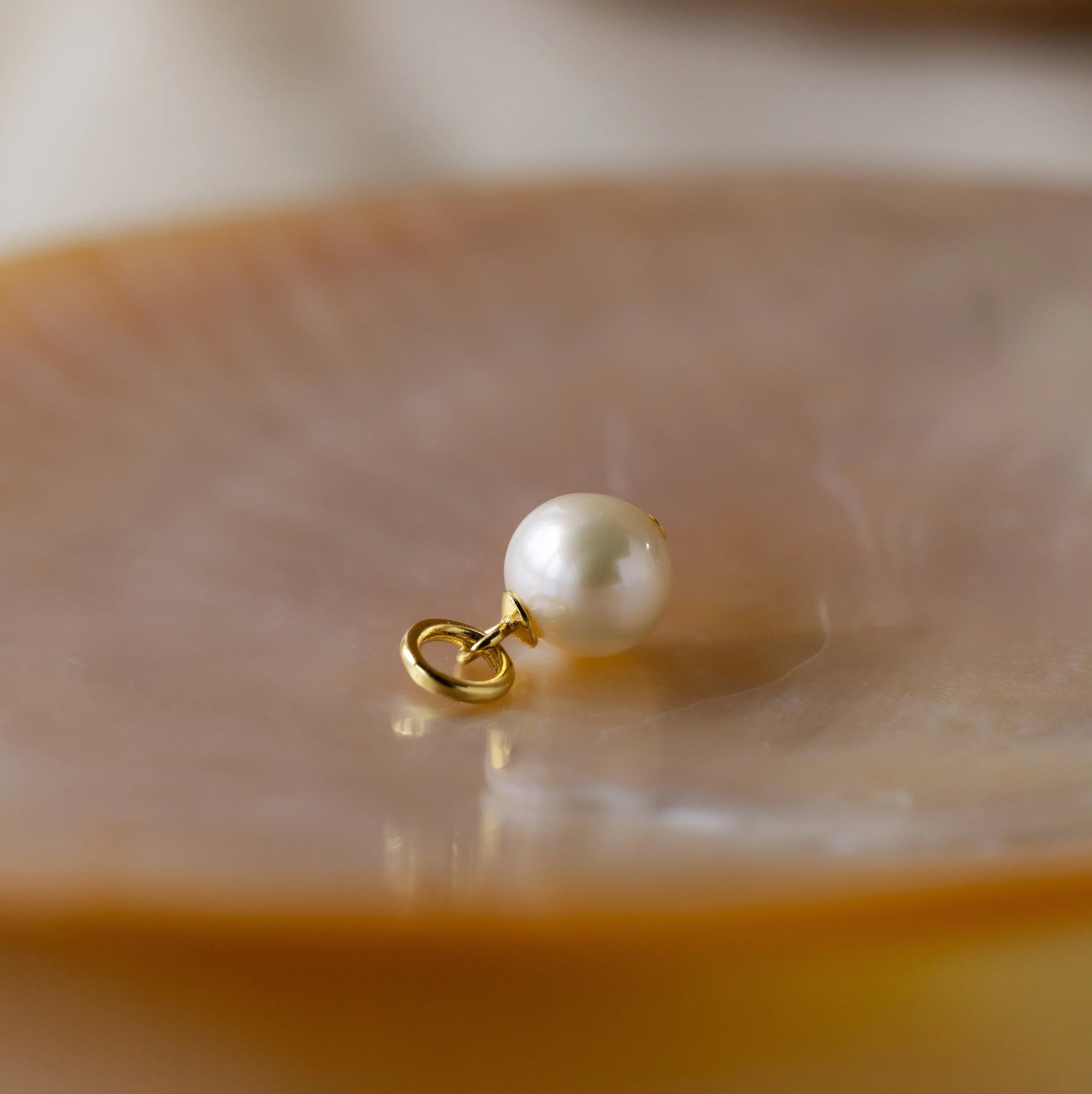 Classic Pearl Charm Silver 18K Gold Plated