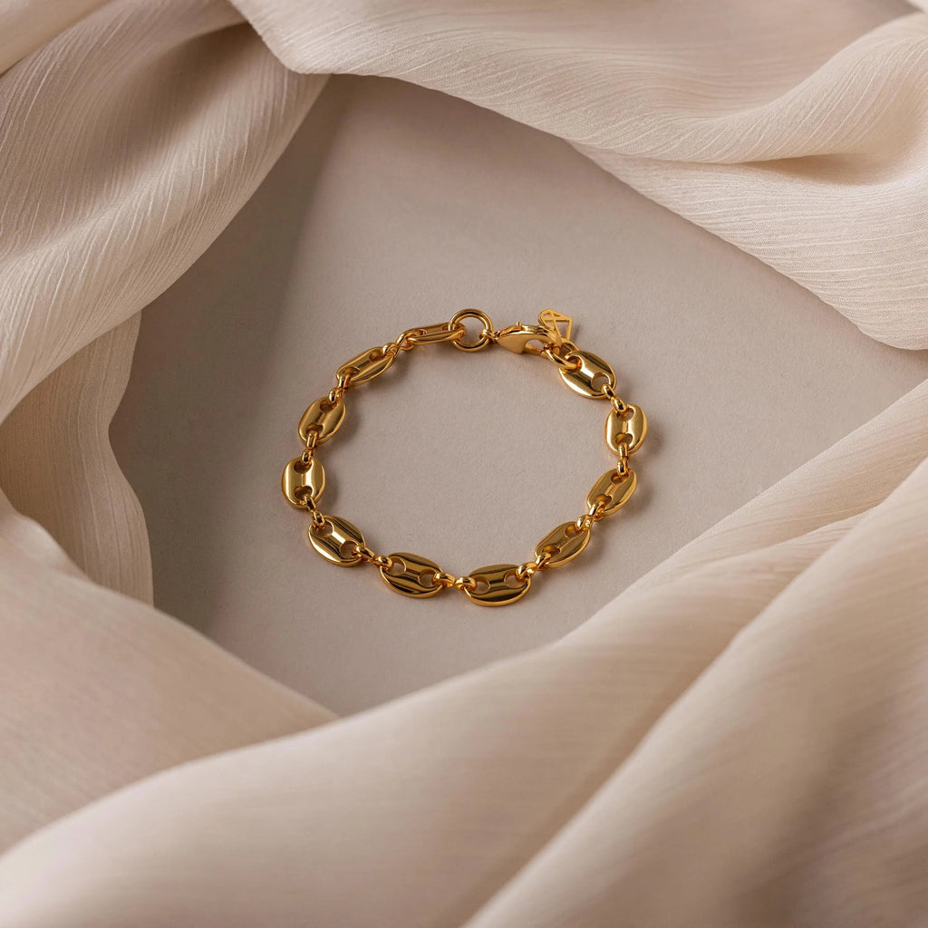 Bold Mariner Chain Bracelet Silver 18K Gold Plated