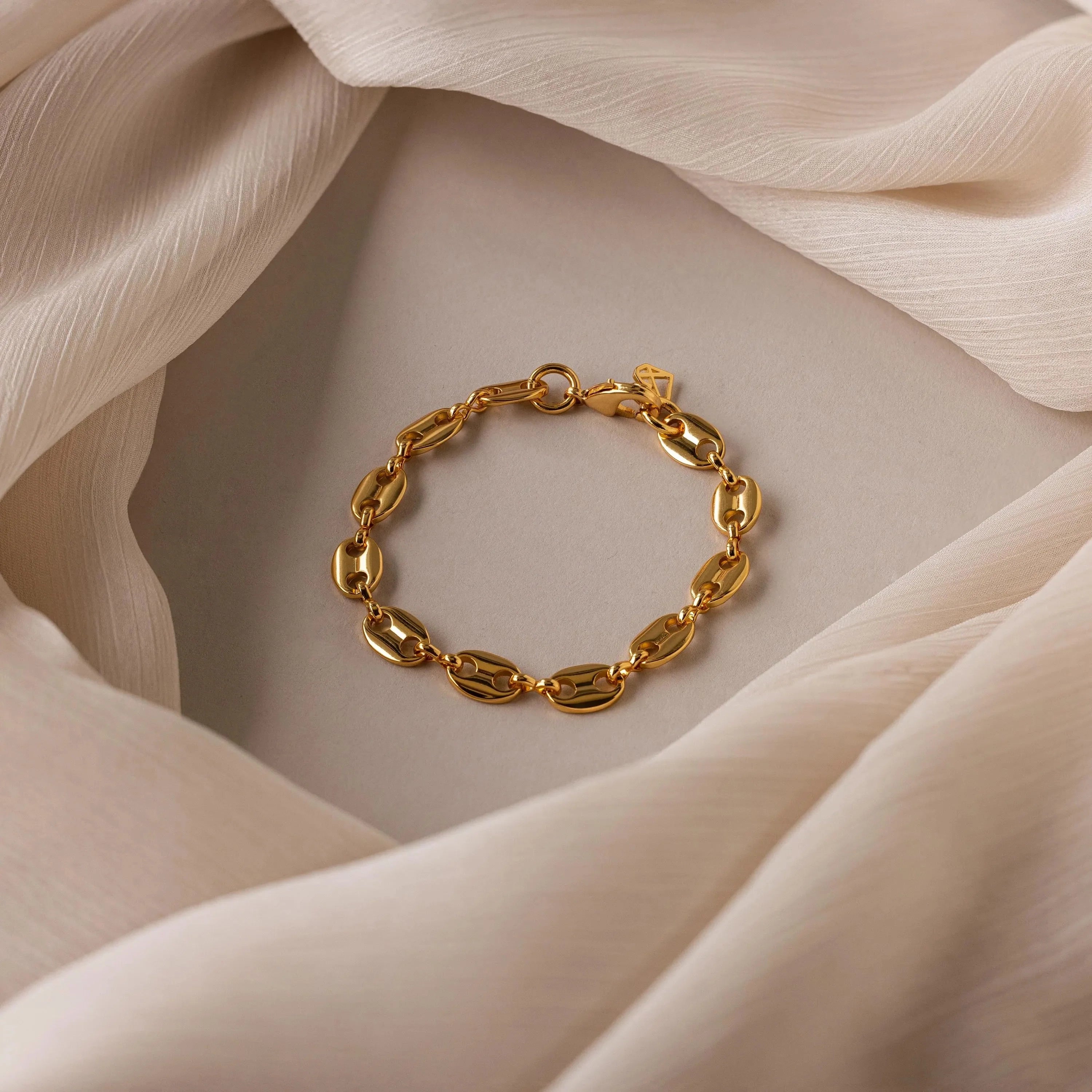 Bold Mariner Chain Bracelet Silver 18K Gold Plated