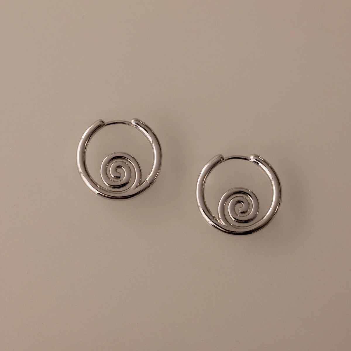 Spiral Swirl Hoops Silver 18K Gold Plated
