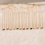 Emery Birthstone Necklace Silver 18K Gold Plated