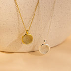 Fingerprint Coin Necklace Silver 18K Gold Plated