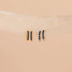 Indigo Blue Opal Huggies Silver 18K Gold Plated