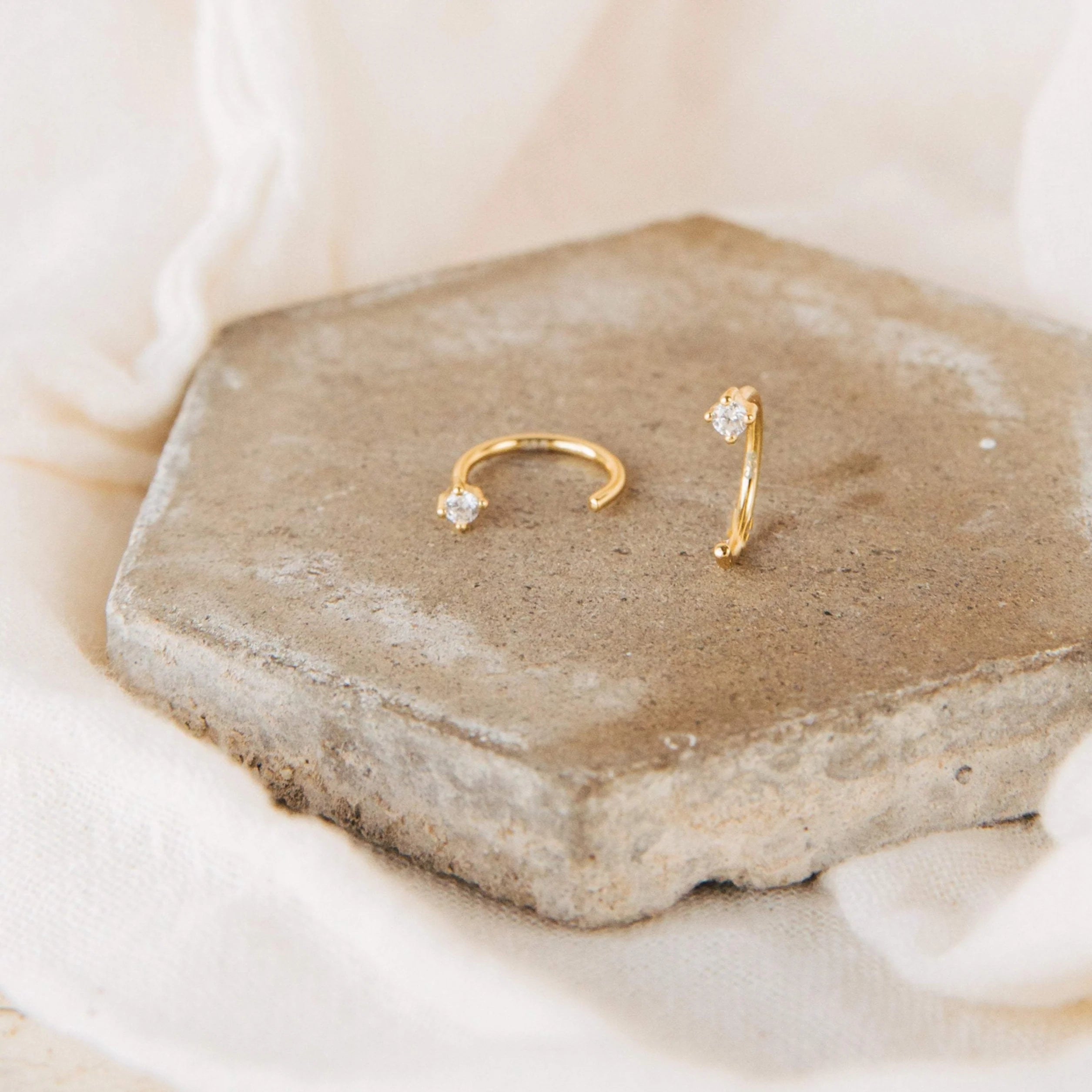 Diamonds Saylor Huggies Silver 18K Gold Plated