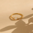 Marquise Opal Diamond Ring Silver 18K Gold Plated