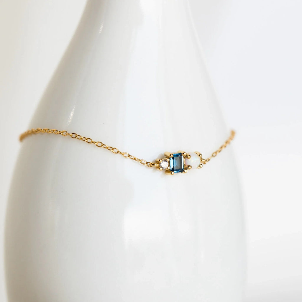 Eloise Gemstone Bracelet Silver 18K Gold Plated