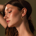 Inside Out Diamond Hoops Silver 18K Gold Plated