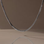 Bold Snake Chain Necklace Silver 18K Gold Plated