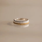 Ribbed Topaz Stack Ring  Silver 18K Gold Plated