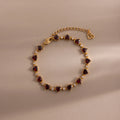Diamond Garnet Heart Tennis Bracelet Silver 18K Gold Plated