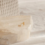 Serena Diamond Baguette Studs Silver 18K Gold Plated