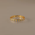 Eternity Bezel Aquamarine Ring Silver 18K Gold Plated
