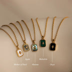 North Star Gemstone Necklace Silver 18K Gold Plated
