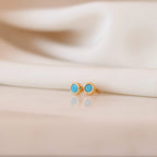 Ariel Turquoise Studs Silver 18K Gold Plated