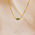 Dainty Marquise Birthstone Necklace Silver 18K Gold Plated