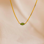 Dainty Marquise Birthstone Necklace Silver 18K Gold Plated