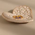 Rhombus Amethyst Huggies Silver 18K Gold Plated