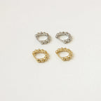 Dainty Sphere Beaded Huggies Silver 18K Gold Plated