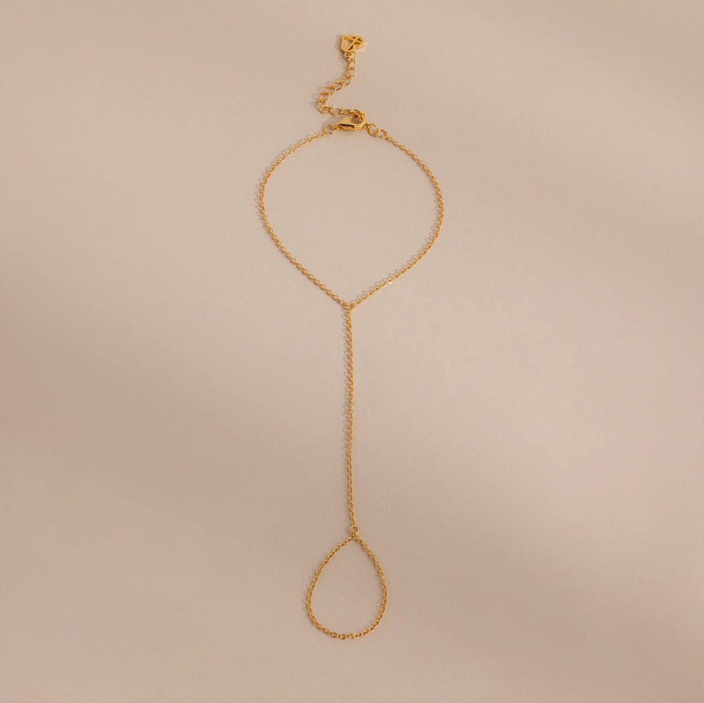 Dainty Hand Chain Bracelet Silver 18K Gold Plated