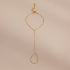 Dainty Hand Chain Bracelet Silver 18K Gold Plated
