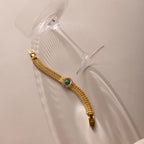 Emerald Scalloped Timepiece Silver 18K Gold Plated