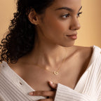 Mini Sideways Initial Necklace Silver 18K Gold Plated