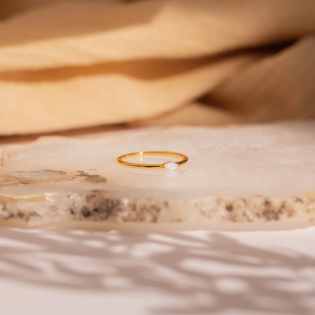 Eloise Opal Ring Silver 18K Gold Plated