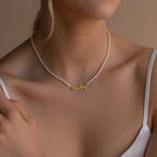Mellow Pearl Name Necklace Silver 18K Gold Plated