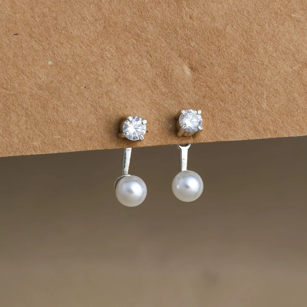 Diamond Pearl Ear Jackets