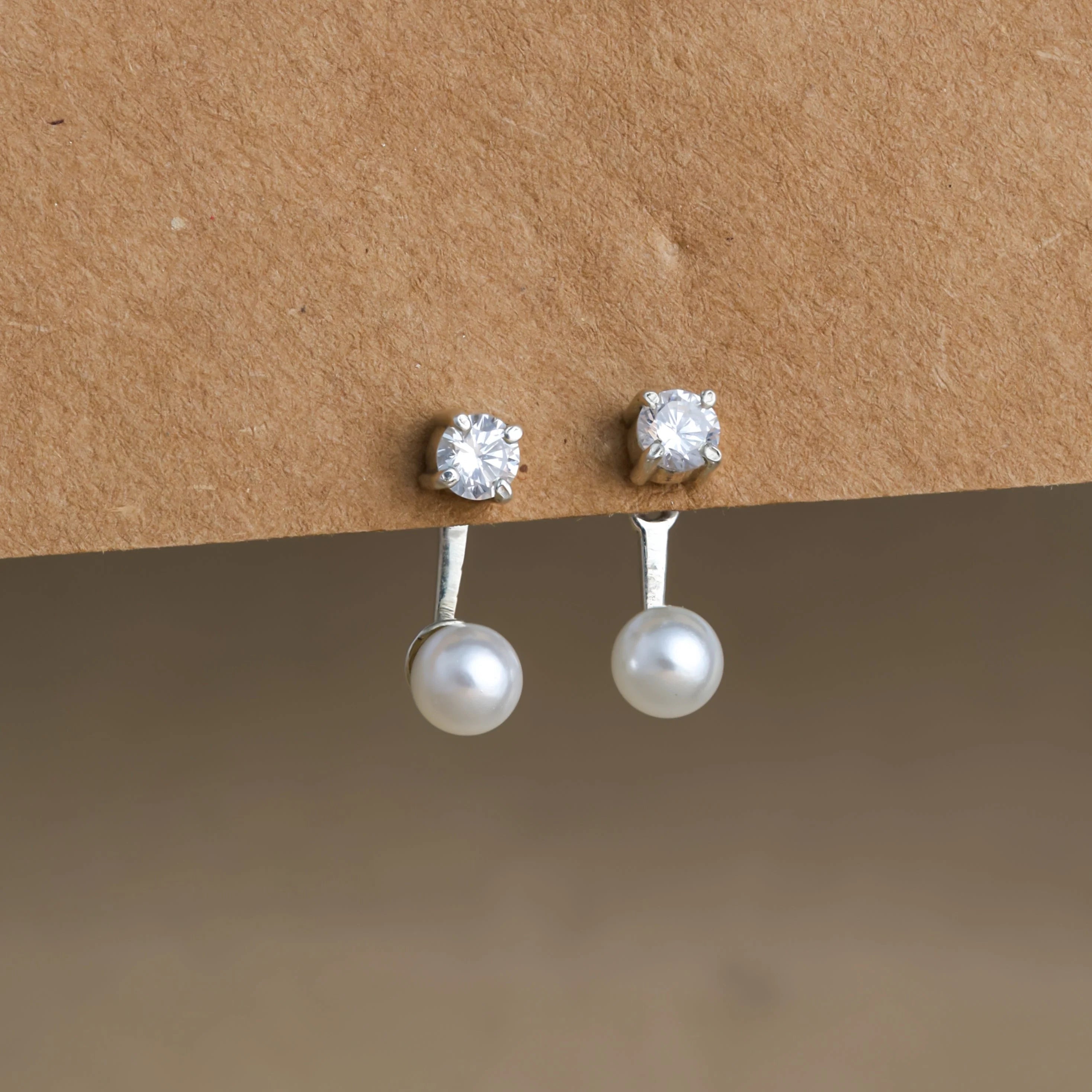 Diamond Pearl Ear Jackets