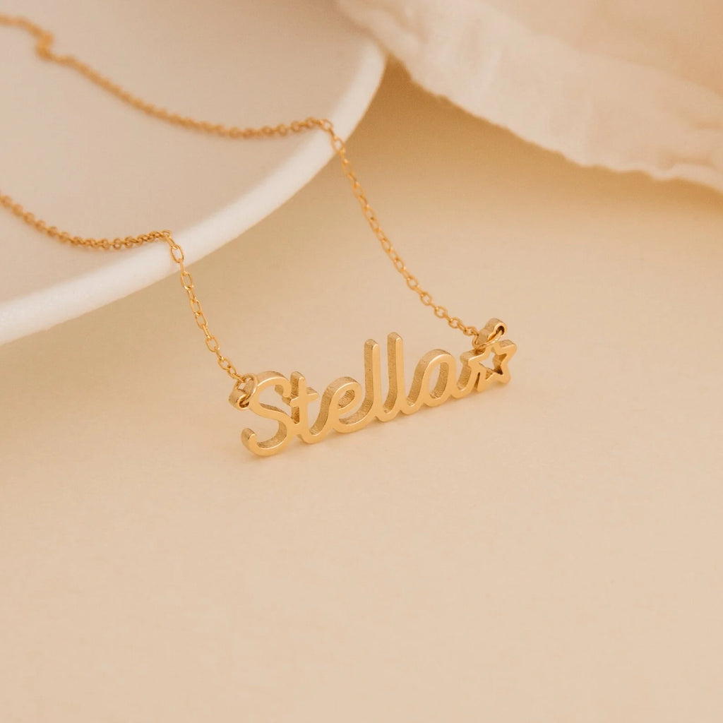 Maine Kid's Name Necklace Silver 18K Gold Plated