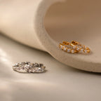 Mini Topaz Huggies Silver 18K Gold Plated