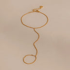 Star Curb Hand Chain Bracelet Silver 18K Gold Plated