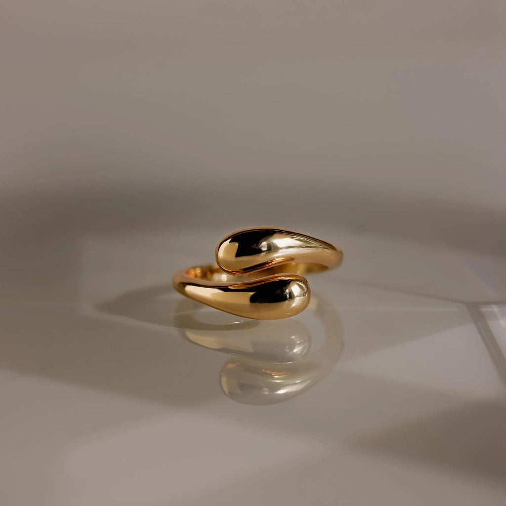 Duo Dome Ring Silver 18K Gold Plated