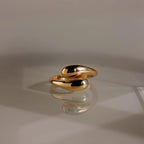 Duo Dome Ring Silver 18K Gold Plated