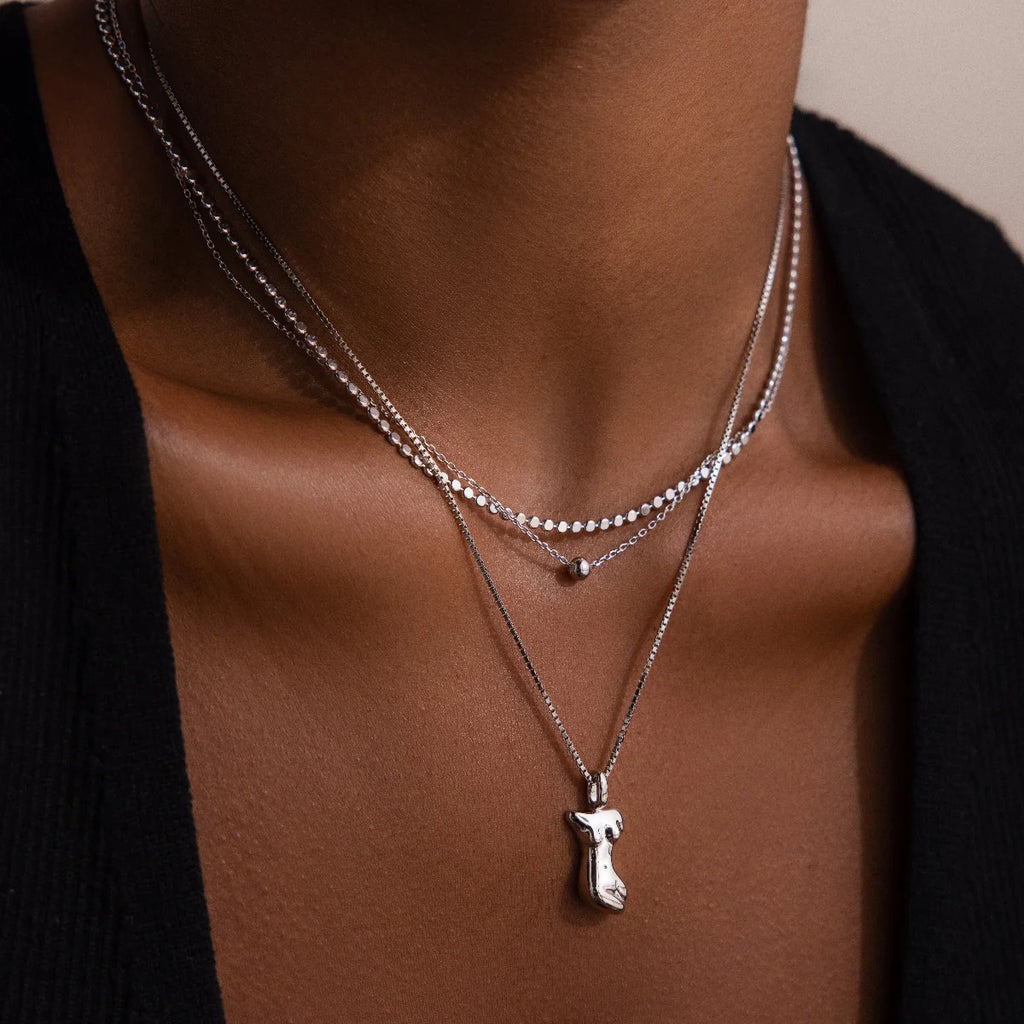 Zina Necklace Silver 18K Gold Plated