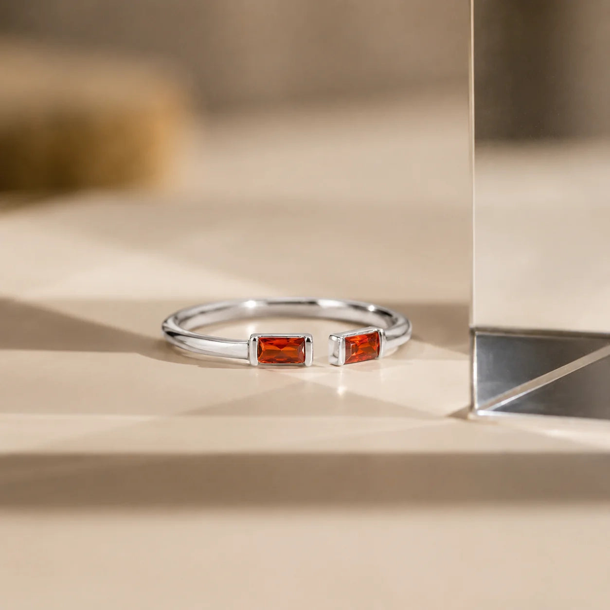 Duo Baguette Birthstone Ring