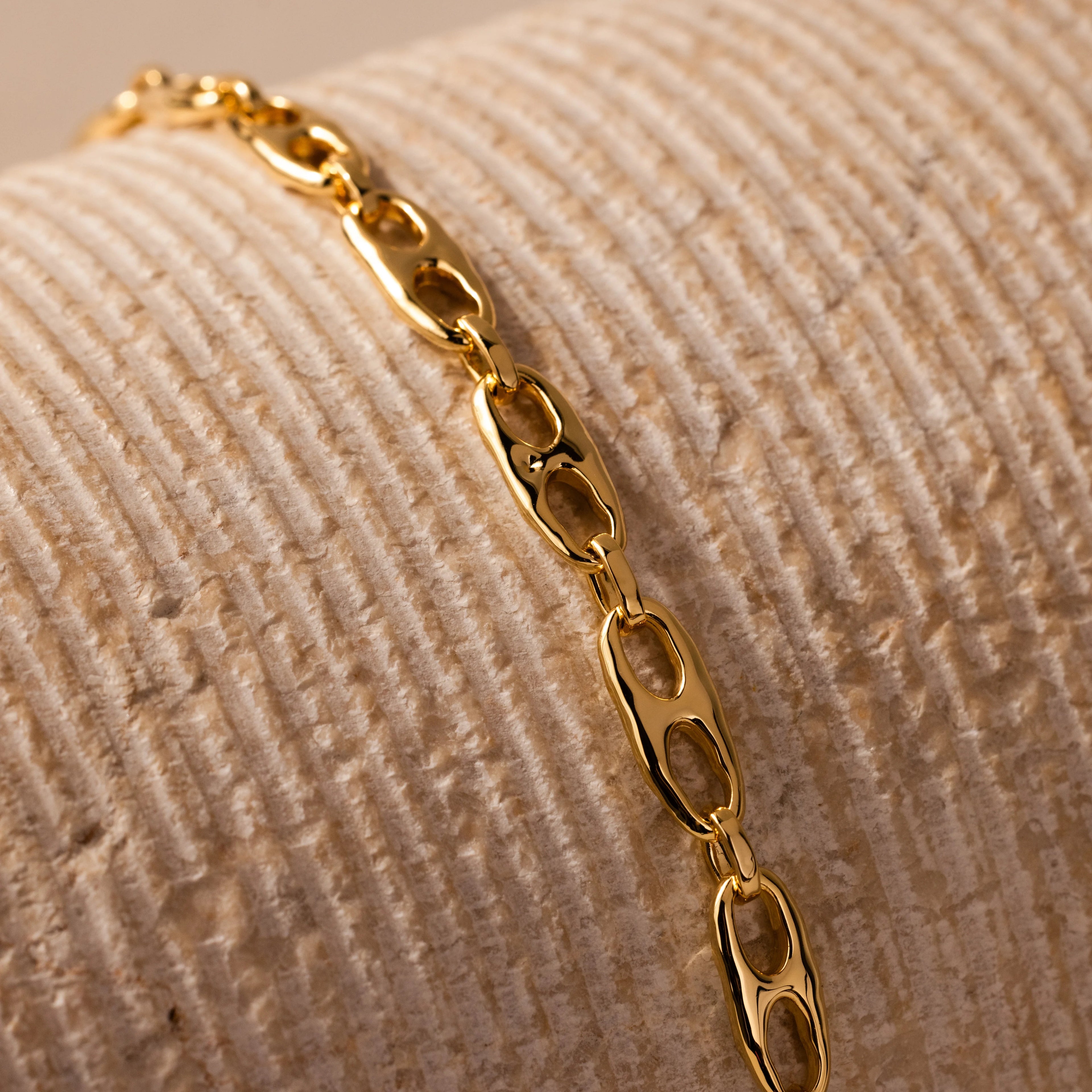 Organic Mariner Chain Bracelet Silver 18K Gold Plated