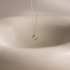 Moonstone Charm Necklace Silver 18K Gold Plated
