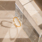 Layla Opal Diamond Ring Silver 18K Gold Plated