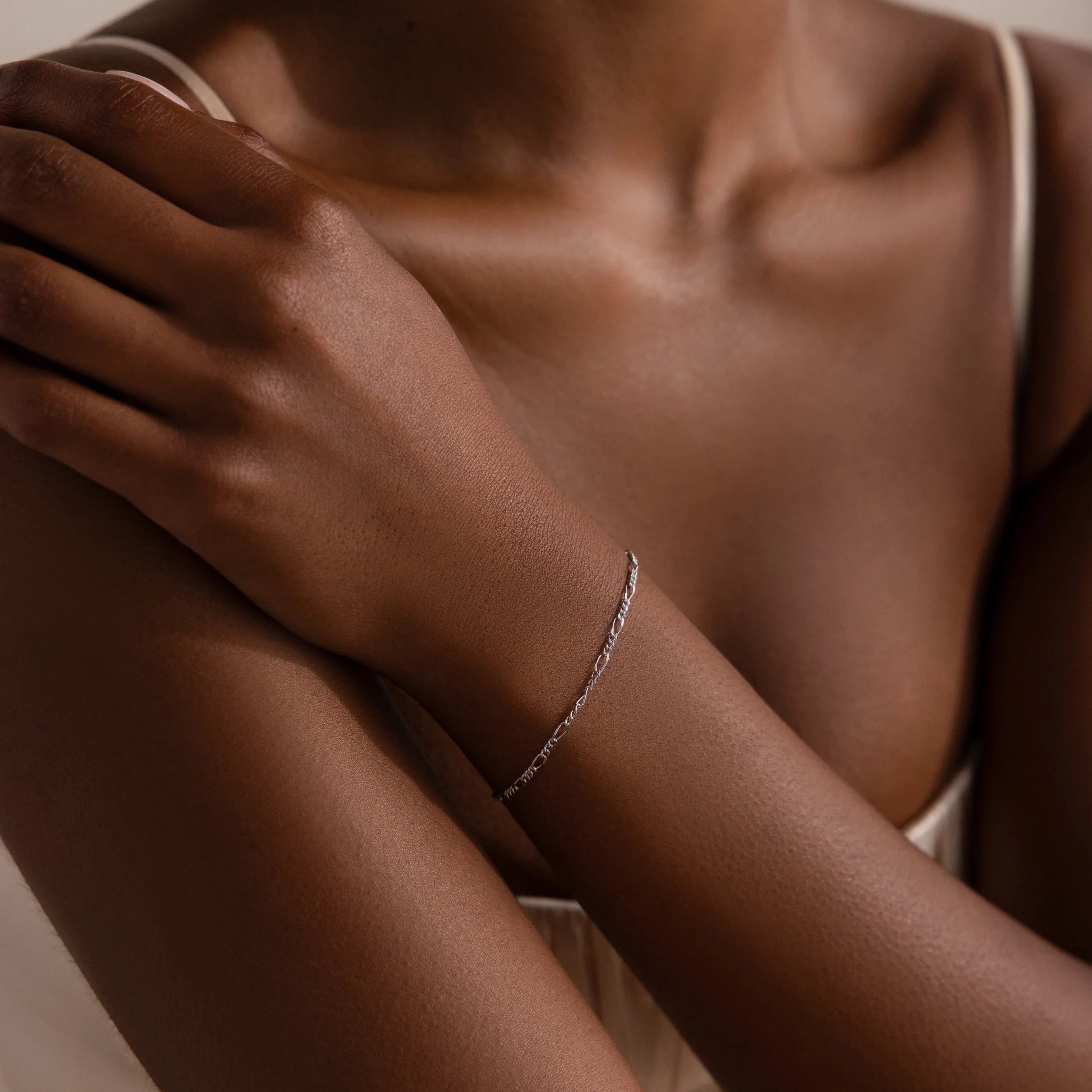 Figaro Bracelet Silver 18K Gold Plated