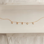 Pave Letter Necklace Silver 18K Gold Plated