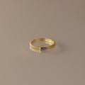 Dainty Amethyst Ring Silver 18K Gold Plated