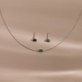 Jade Bar Jewelry Set Silver 18K Gold Plated