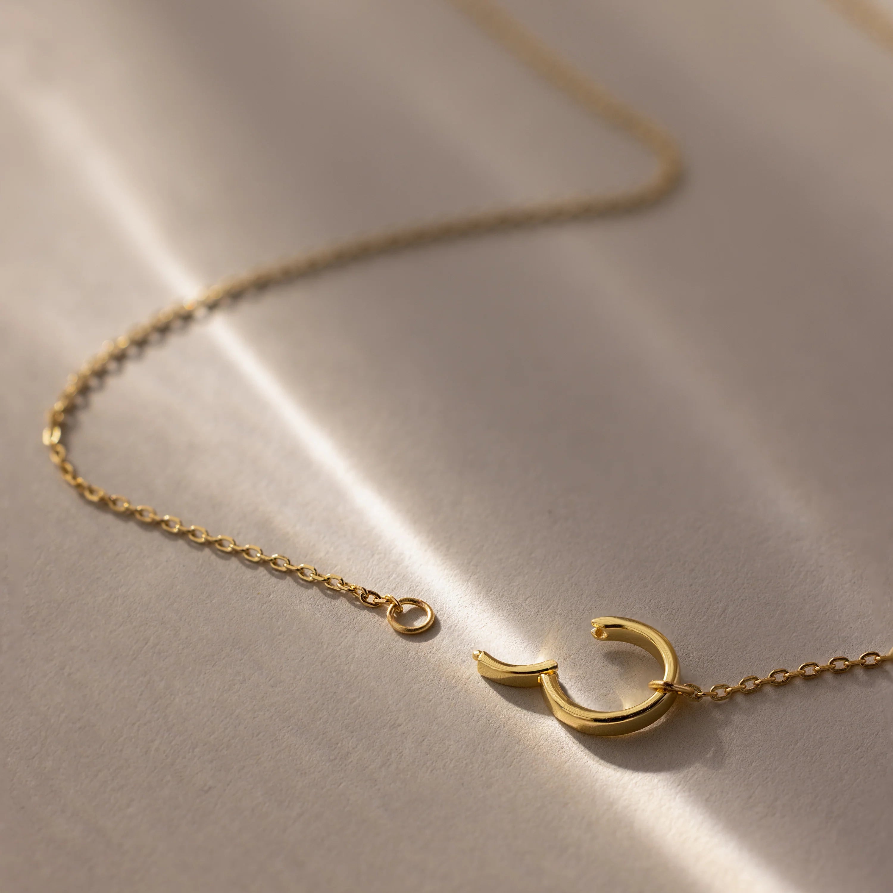 Large Rolo Clasp Necklace  Silver 18K Gold Plated