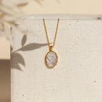 Pearl Rose Necklace Silver 18K Gold Plated
